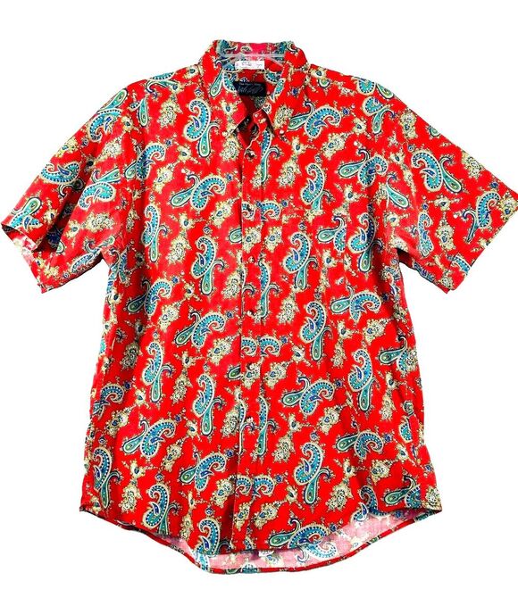 Lord & Taylor (The Man's Shop) Other - Vintage Lord & Taylor The Man’s Shop Red Paisley Shirt Mens XL 100% Cotton USA
